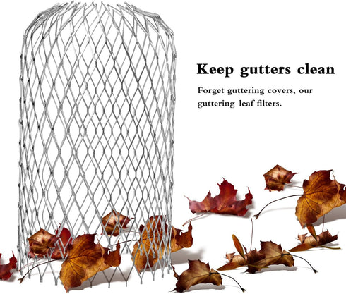 DOITOOL 6 Pack Gutter Downspout Guards 3 Inch Expandable Aluminium Filter Strainer, Stops Blockage from Leaves
