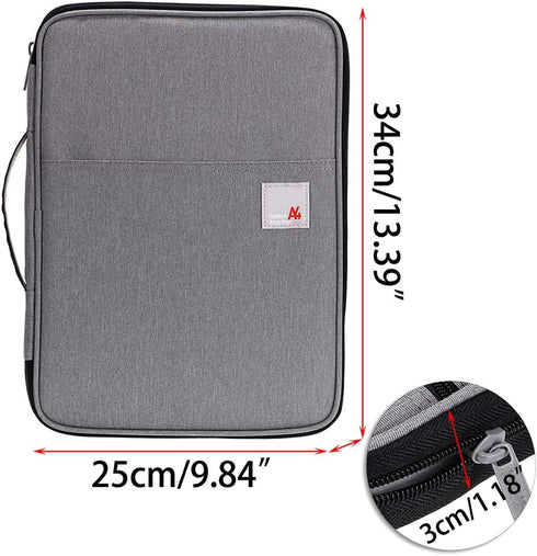 BTSKY New Universal A4 Document Bags Portfolio Organizer - Waterproof Travel Gear Organizer for iPads, Notebooks