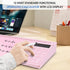 Varhomax Glass Desk Whiteboard Pink with Calculator, Desktop Dry Erase Board with Storage for Home and Office