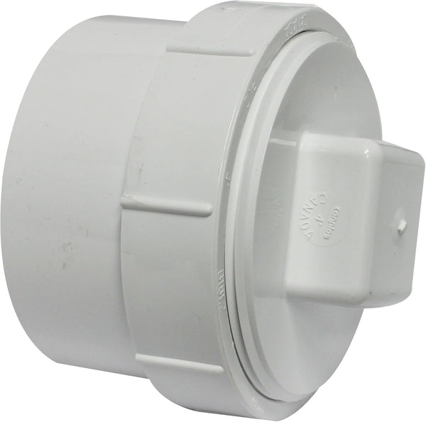 Canplas 193704AS PVC DWV FTG Cleanout Adapter with PL, White