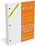 Letter Blank Paper, 3-Hole Punched, 200 Sheets/400 Pages, 120 GSM, 32 lb., 8.5 x 11 inch