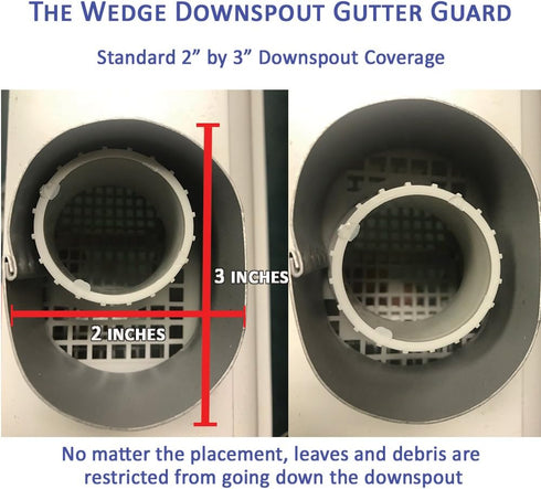 The Gutter Guard - Wedge Eliminates Downspout Pipe Clogs from Leaves and Debris, 2-Pack