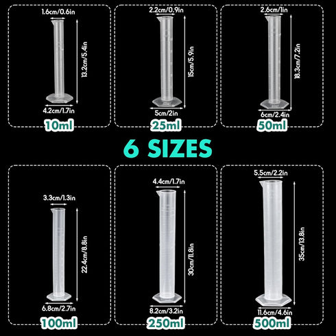 58 Set 6 7 6 10 1 20 2 5 Kingdder Pcs Plastic Beakers Include Graduated Cylinder Beakers Flask Droppers Wash Bottle