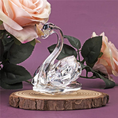 H&D HYALINE & DORA Sparkle Crystal Swan Figurine Collection - Paperweight Table Centerpiece Ornament