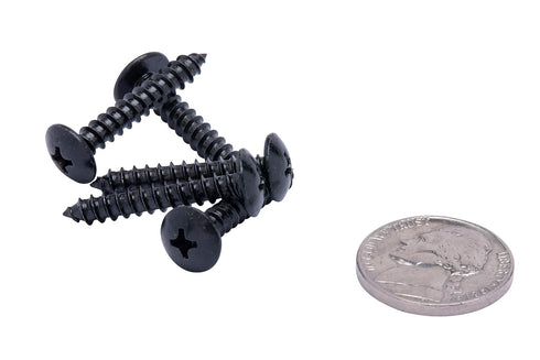 Bolt Dropper No. 8 x 1 Stainless Steel Wood Screws - 25 Pack Black Xylan Coated Phillips Truss Head Screws