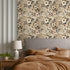 REDAMANCY 17.7"x236" Brown Beige Flower Vintage Peel and Stick Wallpaper Modern Wall Paper Stick on Contact Paper Easy