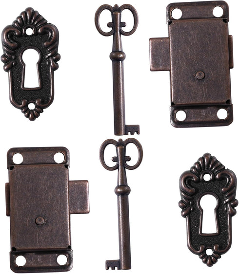 2pcs Toolbox DOITOOL Latches Jewelry Kit Small Storage Cabinet Small Storage Bench Retro Furniture Vintage Furniture