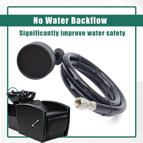 YUXIVCNE 2 1/4" Commercial Pcs Shampoo Bowl Sprayer Head Thread with Black Rubber Hose to Faucet for Salon Barber Shop