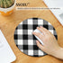 Black and Black Buffalo Plaids Round Mouse Pad, 7.87"X7.87" (20CM).