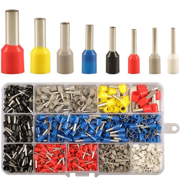 Feggizuli 900pcs Wire Ferrule Terminals Kit - 8 Types AWG 22-7 Connectors, Pin