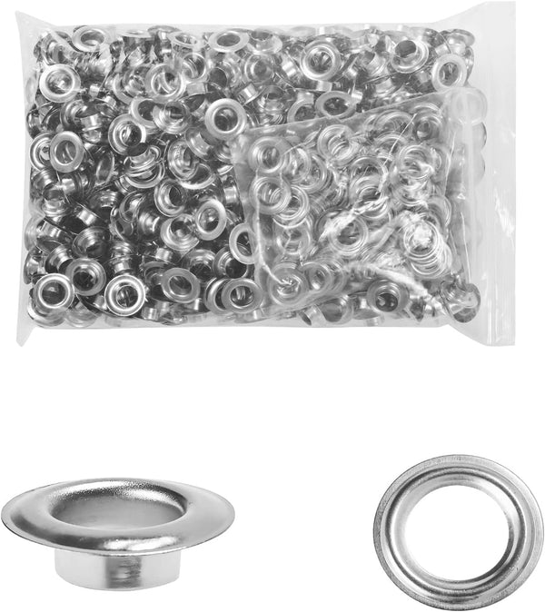 500pcs Grommets 1/4 Inch (6mm) Kit for Grommet Tool, Banner & Posters Metal Grommets for Fabric