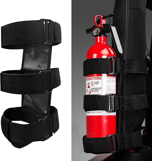 Car Roll Bar Fire Extinguisher Mount Holder for Jeep Wrangler, Polaris Ranger, Can Am Maverick & More