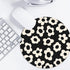 Adastrah 8.7 Inch White Flower Round Mouse Mat - Funny Small Mouse Pad with Non-Slip Rubber Base for Home Office Decor