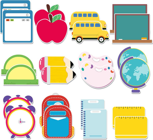 Yinder 24 Pads Teacher Sticky Notes, Cute Back to School Sticky Notes with Pencil, Ruler, Apple Shapes