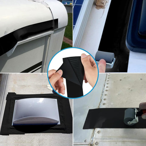 Kohree Butyl Sealant Tape, 6 Inch x 50 Foot Black RV Roof Waterproof Tape, UV & Weatherproof for RV Repair and Sealing