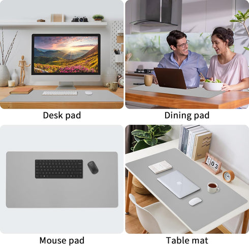 Bloss Large Desk Pad, Non-Slip Desk Mat, Waterproof Desk Blotter, Easy to Clean - Light Grey (31.5 x 15.7 Inches)