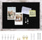 Black Felt Bulletin Board with Wood Frame, Pin Board Vision Board for Office Home Kitchen School (14.2x10.2)