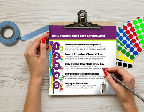 ChromaLabel 1/4 Inch Circle Sticker Labels, 1000 Yellow Dot Stickers with Handy Dispenser
