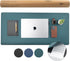 Nordik Felt and Leather Desk Mat, Non-Slip Green 35 X 17 Inch, Vegan Leather Desk Pad, Document Organizers, Desk