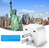 2 Pack US Travel Plug Adapter, Type B 3 Prong Grounded USA Wall Plug for EU, UK, AU, CN, JP, Asia, Italy, Brazil
