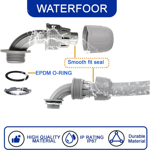 Yariwiz 1/2 Plastic Liquid Tight Conduit 90 Degree Elbow (20 Pack)