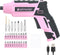 Bielmeier 4V Pink Cordless Screwdriver Set, Mini Electric Drill with 27 Piece Driver Set and USB Charger