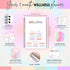 Wellness Journal & Self Care Planner - 90 Day Health, Fitness, Gratitude, Mindfullness, Wellbeing, Diet & Food Tracker - A5 Pastel Rainbow by Templatables