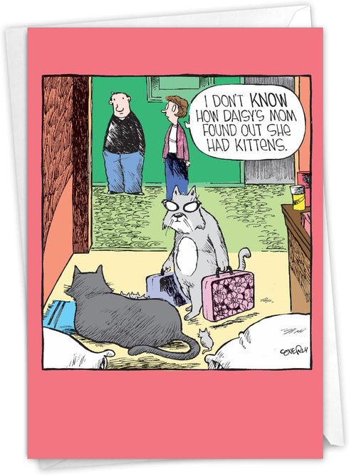 NobleWorks Funny Cartoon Mother's Day Card - Comic Humor Notecard with Envelope - Daisy's Mom C8880MDG