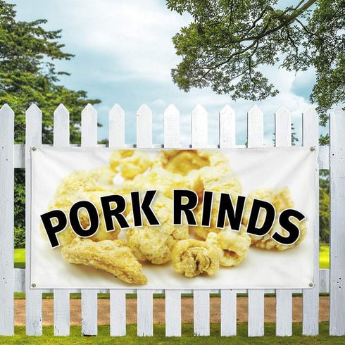 Fastasticdeals 4 Grommets 24x48Inches Vinyl Banner Multiple Sizes Pork Rinds Restaurant Cafe Bar C Restaurant & Food