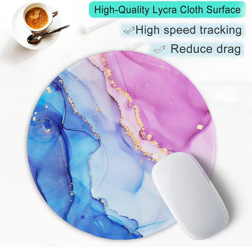 ITNRSIIET 20% Larger Mouse Pad - Premium-Textured Waterproof Non-Slip Rubber Base Round Mousemat for Office Gaming PC
