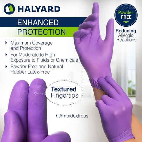 5.9 9.5 55080 1000) HALYARD PURPLE NITRILE Gloves Powder Free Disposable Medical Exam Gloves Dental Chemo Protection