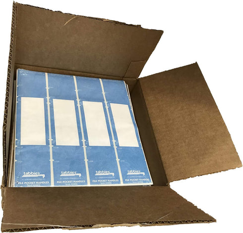 Tabbies File Pocket Handles, Light Blue/White, 9-5/8 x 2 Inches, 48 per Pack (TAB68806)