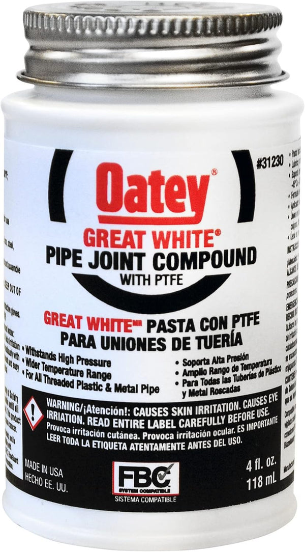 Oatey Pipe Joint Compound, 4 Oz, White