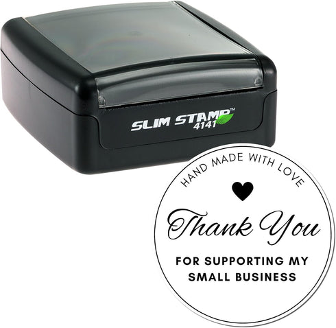 Packaging, 1-5/8" Personalized Thank You Stamp for Small Business, Custom Pre-Inked Handmade with Love Message Stamper
