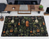 Black Aesthetics Desk Mat Mouse Pad, Large Gaming Mouse Pad, Mystical Green Plant Design, 31.5x11.8 in