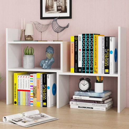 ShellKingdom Adjustable Desktop Corner Shelf, Desk Shelf Organizer, Bookshelf Storage Rack and Cubicle Decor for