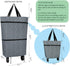 KEEPFINE Grocery Cart with Wheels, Reusable Portable Collapsible Trolley Bags Hand Pulling Utility Collapsible Grocery