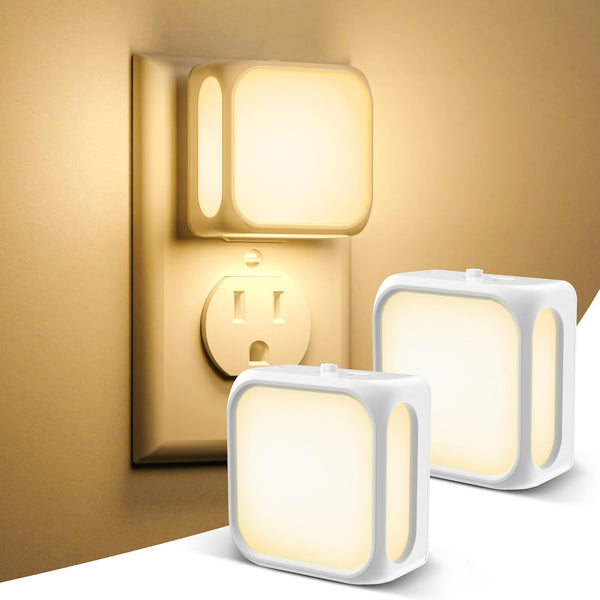 Night Lights Plug into Wall, 2 Pack, Bright Night Light with Dusk to Dawn Sensor, Soft White 3000K