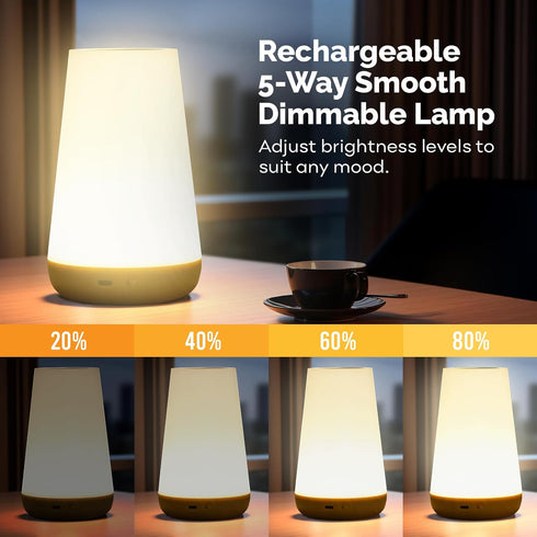 LED Night Light Touch Lamp - Smart Touch Cordless Rechargeable Lamp for Bedroom Night Stand with Remote Control | Portable Night Lights for Adults; Baby Night Lights for Nursery by Faweima Illuminate