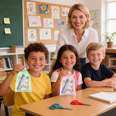 Ukontagood 50 Sets Summer-Themed End of School Year Student Gift Bundle, Pens & Thank You Cards for Kids, Teacher