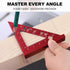 Small Carpenter Square, 90 Degree Woodworking Measuring Tool with Fixed Miter Angle Pin (Red)
