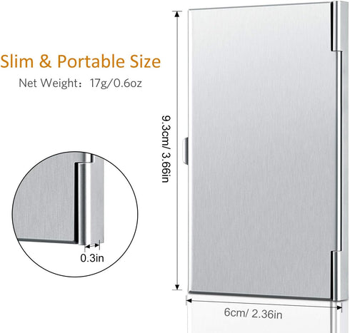Leinuosen 6 Pieces Aluminum Business Name Card Holder Case - Metal Credit ID Pocket for Men and Women