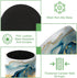PU Leather Circular Pen Holder, Abstract Blue Gold Marble Desk Organizer with Flannel Lining for Office & Home