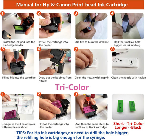 F-ink Ink Refill Tools, Compatible with PIXMA Inkjet Cartridges 245XL 246XL 210XL 211XL PG-245 CL-246 PG-210 CL-211