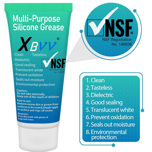 Food Grade Silicone Grease Lubricant for Plumber Faucet Valve Pool Filter O-Rings Kit 4-Pack 1 oz Tubes