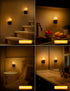 2 Pack, 0-100LM Dimmable, Briignite Flameless Candle Night Lights, Amber Plug-in LED Candle with Light Sensor, Kids