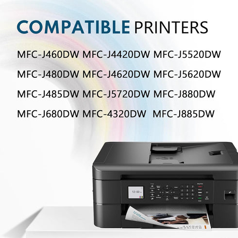 LC203 Ink Cartridges 4 Pack - Compatible for Brother MFC-J480DW, MFC-J880DW, MFC-J460DW