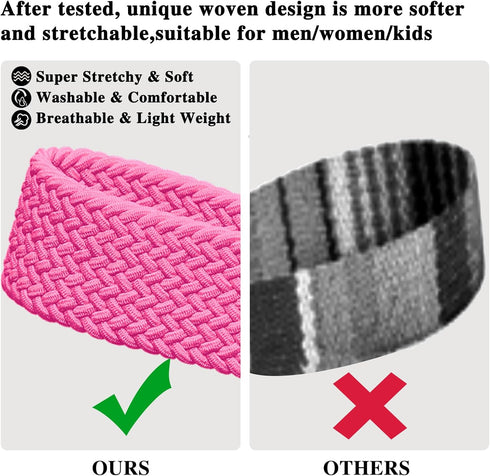 Stretchy Wristlet Keychain - Braided Cute Lanyards for Keys, Key Chain Holder for Women and Men (Pink)