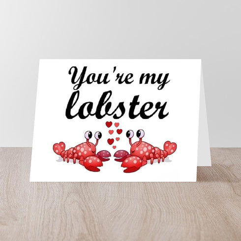 CafePress 5x7 7x5 Glossy Lobster Folded Greeting Card - Portrait or Landscape