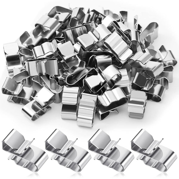 Zhengmy 50 Pcs Trailer Frame Wire Clips Stainless Steel Metal Cable Clips 22.5